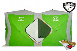 Палатка Куб "CONDOR" зимняя утепленная 2,0 х 4,0 х 2,15  зеленый/белый